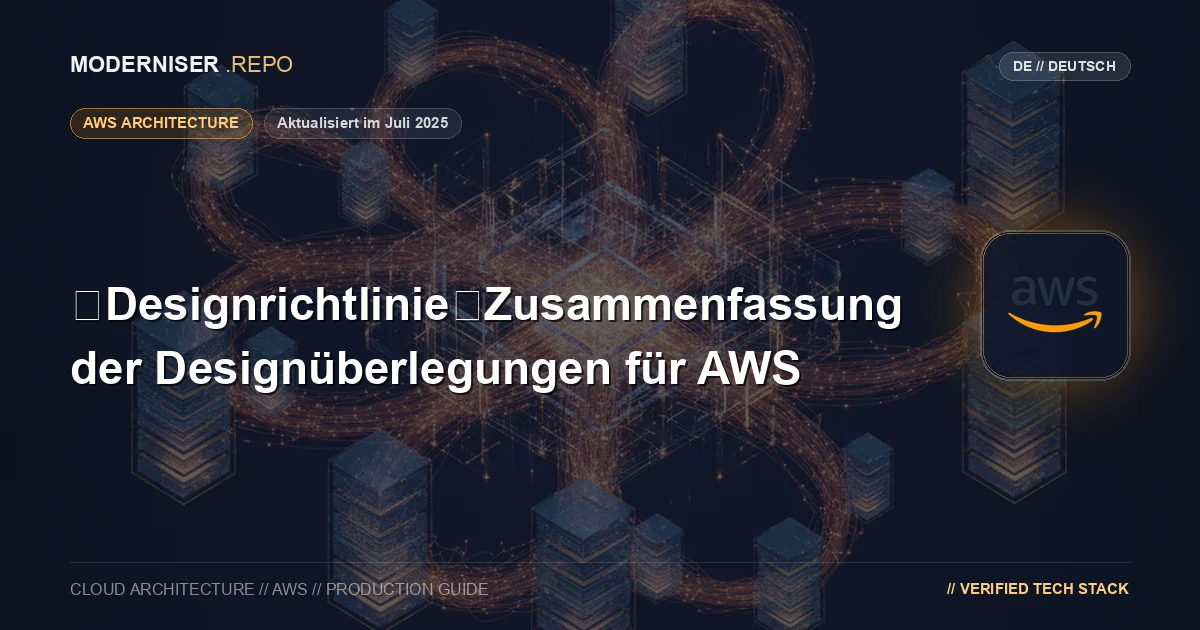 In diesem Blog fassen wir die Überlegungen, die beim Aufbau einer AWS-Umgebung berücksichtigt werden sollten, als „Designrichtlinien“ zusammen.