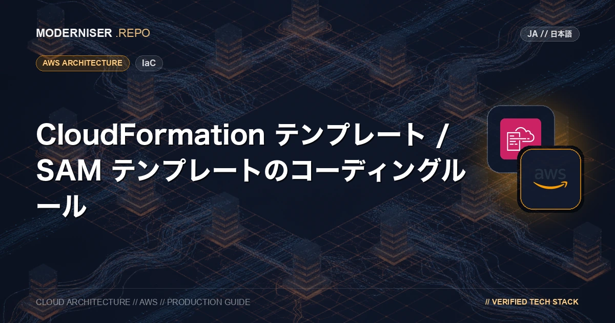 CloudFormation とは、AWS のリソースをコードで管理するためのサービスです。
SAM CLI は、CloudFormation の拡張機能で、Lambda 関数や API Gateway などのサーバーレスアプリケーションを簡単にデプロイできるようにするためのサービスです。
プロジェクトで開発を始める際にこれらのツールを使う前にコーディングルールを決めておくことで、開発チーム全体でコードの品質を保つことができます。
本記事では、今後プロジェクトを開始する際に検討の土台となるよう CloudFormation テンプレート / SAM テンプレートのコーディングルールをまとめました。